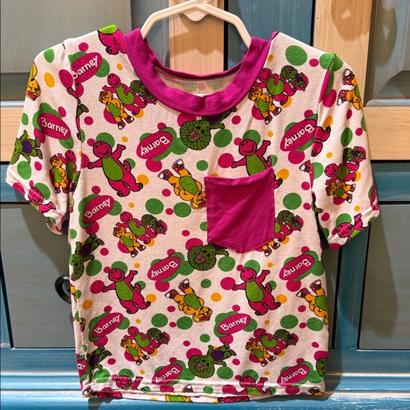 secret stock reserve Other - Barney Kids' Dinosaur Print T-Shirt - Pink and Green